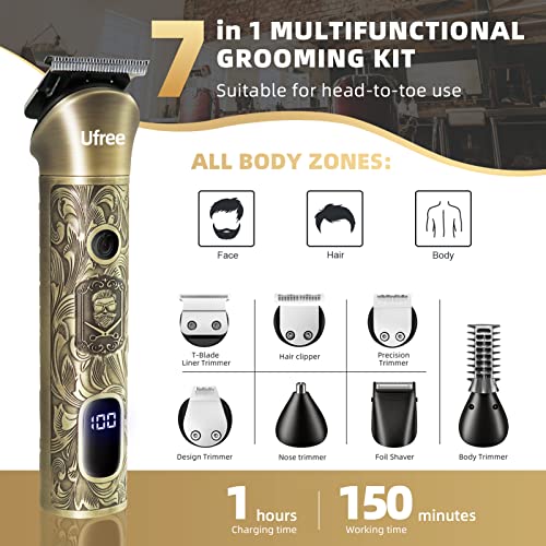 Ufree Beard Trimmer for Men, Cordless Hair Clippers, Electric Razor Shavers for Men, Professional Clippers and Trimmers Set, Cordless Clippers for Hair Cutting