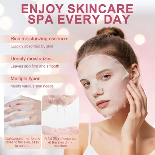JAOJAO 70PCS Spa Party Favors, Spa Party Supplies for Women Include Hand Cream Lip Balm Face Masks Under Eye Patches Lip Mask Organza Bag Thank You Card Used for Women Girlfriend Wife Mother Teacher