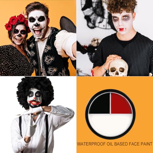 Bowitzki Halloween Makeup Kit SFX Scar Wax Special Effect Makeup,Coagulated Blood + 3 Colors Oil Based Face Paint + Spirit Gum + Skin Wax + 3 Stipple Sponges + Spatula