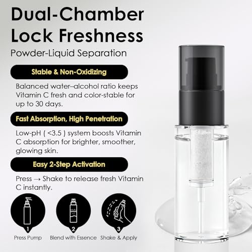 Vitamin C Serum 15% ? Brightening & Anti-Aging Serum with Vitamin E, Ferulic Acid & Hyaluronic Acid for Radiant Skin, 1 Fl Oz