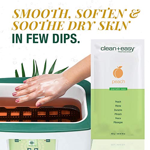 Clean + Easy Peach & Fennel Paraffin Wax Refills ? Deeply Hydrating Moisturizing Paraffin Wax for Hand and Feet, Spa-Grade Treatment for Dry Skin, 16 oz