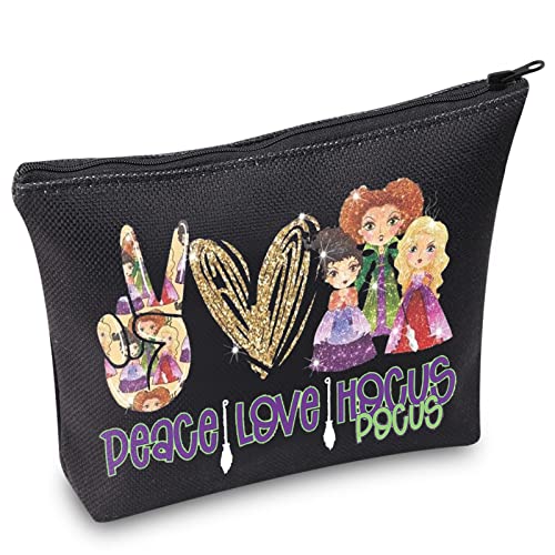 WZMPA Hocus Movie Cosmetic Bag Witch Sisters Fans Gift Peace Love Hocus Makeup Zipper Pouch Bag For Women Girls (Peace Hocus)
