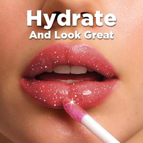 Shimmer Lip Gloss pH Activated, Glitter Lip Gloss for Women, Glossy, Shiny, Sparkly LipGloss, High-Shine Glittery Lipstick, Glimmer Sparkle Lipgloss, Made in USA (Rosy Quartz)