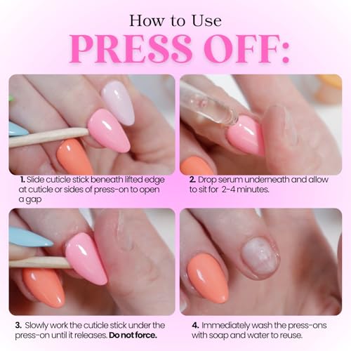 Press Off Nail Removal Serum ? 30ml / 1oz Dropper Bottle | Gentle Press On Nail Glue Remover | No Acetone, Fast & Easy Removal | Color Me Carole (30mL, Sweet Orange)