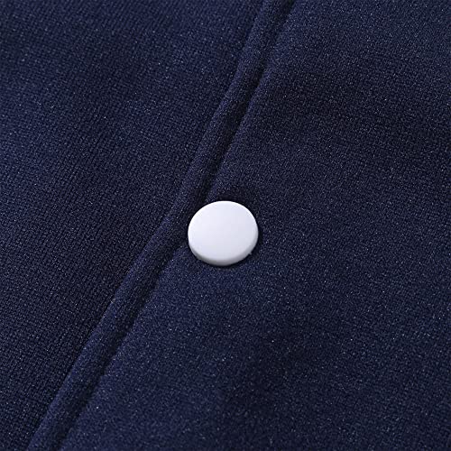 Mowbeat Women Baseball Jacket Varsity Uniform Unisex Adult Long Sleeve Casual Loose Cardigan Men's Track Jacket
