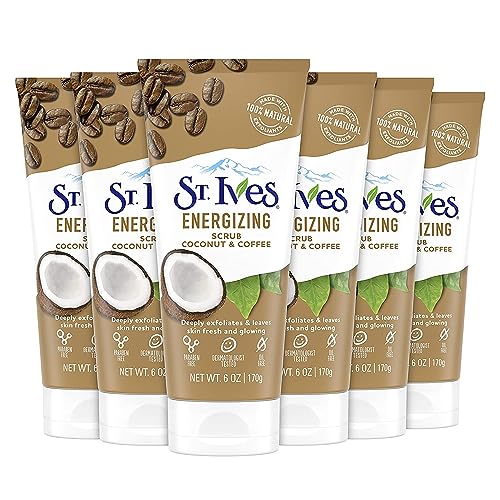 St Ives Scrub Energizing Coconut & Coffee 6 Ounce (Pack of 6)