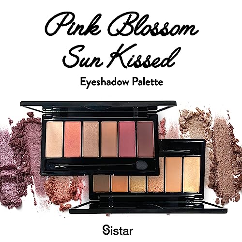 Sistar Eye Shadow Palette Six Colors With Brush Sun Kissed Pink Blossom Blendable Eye Makeup