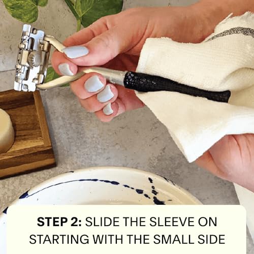 Leaf Shave | The Leaf Razor Grip Sleeve, Black - Silicone Razor Handle Grip