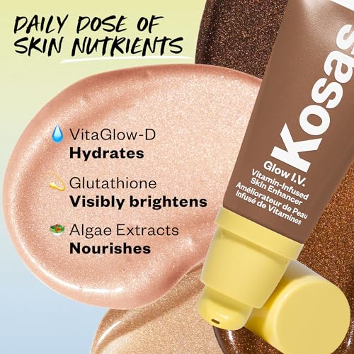 Kosas Glow I.V. Vitamin-Infused Skin Enhancer Face Makeup - Tinted Beauty Highlighter for a Healthy Glow - Energize