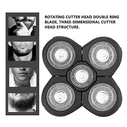 5 Head Replacement Blade For,ANGGREK 5 Head Replacement Blade Universal Electric Beard Shaver 5 Blade Head Accessory Replacement Cordless Shaver Repl(Spare 5