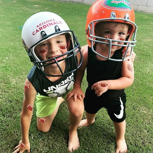 192Pcs Football Pre-Cut Tattoos Stickers, Football Face Tattoos for Game Day Birthday Celebrations School Events, 16 Sheets