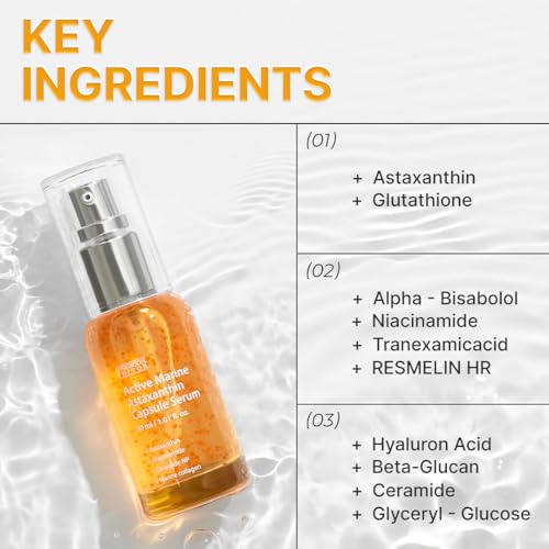 SUNGBOON EDITOR Active Marine Astaxanthin Serum | Niacinamide, Tranexamic Acid, Hyaluronic Acid, Hydrating Serum for Even Skin Tone, Korean Skin Care, 30ml,1.01 fl.oz (Pack of 2)