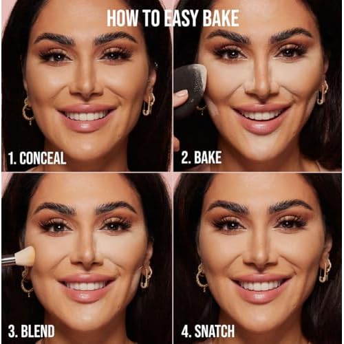 Huda Beauty Mini Easy Bake Loose Baking & Setting Powder - Cherry Blossom Cake (fair to medium with true pink undertones) 0.21 oz / 6 g