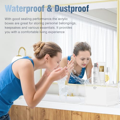 Disposable Face Towel Container Box with Drawer, Acrylic Storage Containers Compatible with Clean Skin Club Clean Face Towels, Clear Makeup Organizer for Face Towel (Excluding Facial Towels)