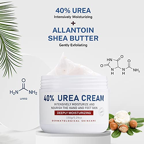 OUKEYA Urea Cream 40 Percent,Foot & Hand Cream for Dry Cracked,Urea Lotion for Feet Maximum Strength(2 Packs)