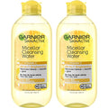 Garnier Micellar Water with Vitamin C, Facial Cleanser & Makeup Remover, Brightening & Hydrating, For All Skin Types, Vegan, Cruelty Free, 13.5 Fl Oz (400mL), 2 Count