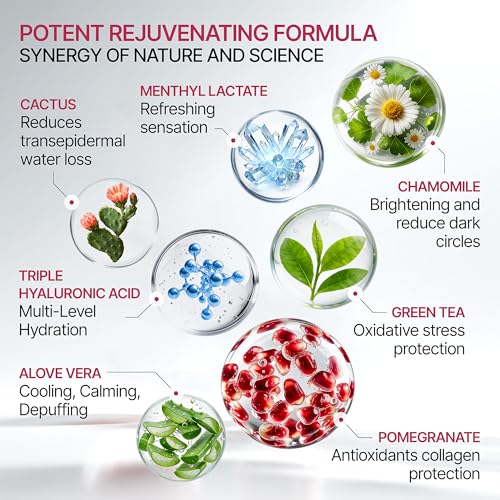 Clinical Grade Hyaluronic Acid Breathable Under Eye Patches ? Botanical Extracts, Hydrating Eye Masks for Puffiness, Dark Circles, Wrinkles, Fine Lines, Jet Lag Patches, 12Pairs Parches Para Ojeras