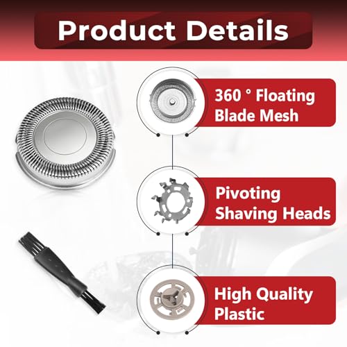 8 Pcs SH30/52 Replacement Heads Compatible with Norelco Shaver Series 1000, 2000, 3000, Dual-Ring Blade Precision