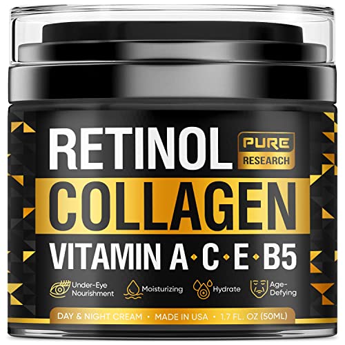 Retinol Face Cream ? Natural Anti-Wrinkle Cream ? Anti-Aging Facial Moisturizer with Collagen & Hyaluronic Acid - Hydrate, Renew and Protect Your Skin 1.7oz
