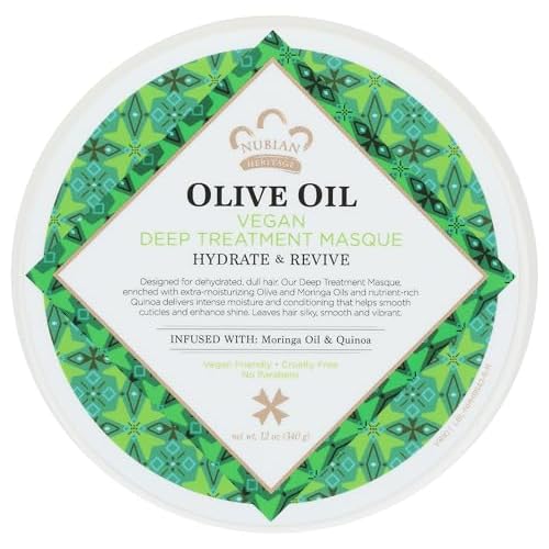 Olive Oil, Vegan Deep Treatment Masque, 12 oz (340 g), Nubian Heritage
