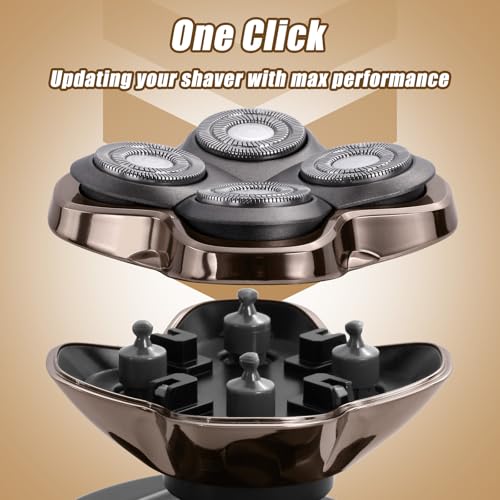 2 Pack PRO 4 Head Replacement Blades for Skull Pitbull, Palm & Butterfly Kiss Shavers - 4D Floating Rotary Heads for Close and Smooth Shaving - Japanese Stainless Steel Wet & Dry Shaving Blade Head