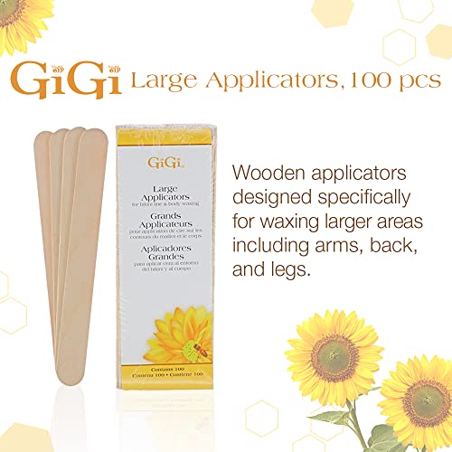 GiGi Wax Sticks for Hair Removal ? Large Wax Applicator Sticks, Wooden Waxing Stick for Arms, Legs & Body Waxing, 1 Pack