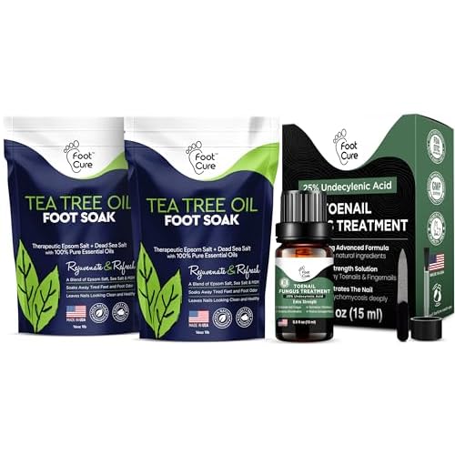 Tea Tree Oil Foot Soak with Epsom Salt - Best Toenail Fungus Treatment, Athletes Foot & Softens Calluses & Toenail Repair Solution