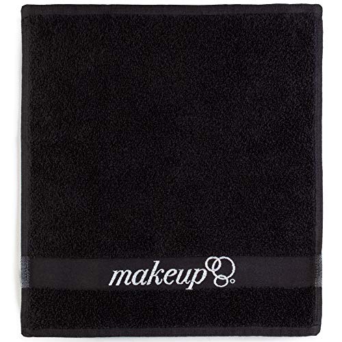 Black Makeup Remover Cloth Towels ? Set of 6 Facial Makeup Eraser Towels 13" x 13" ? Made in Turkey ? Ultra Soft 100% Cotton ? Chic Black Color ? Beautiful Design ? Gentle & Safe on Skin