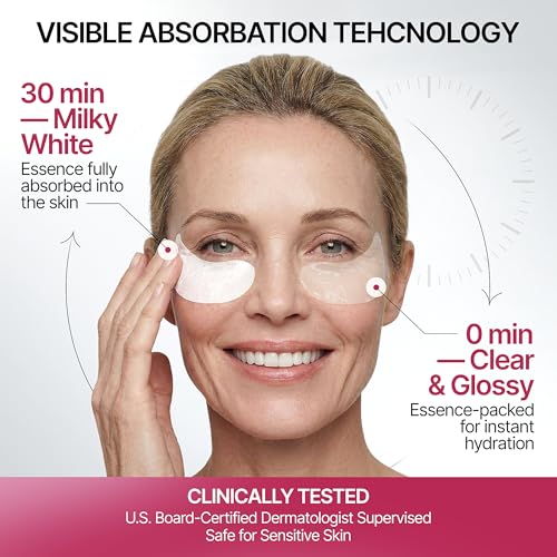 Clinical Grade Hyaluronic Acid Breathable Under Eye Patches ? Botanical Extracts, Hydrating Eye Masks for Puffiness, Dark Circles, Wrinkles, Fine Lines, Jet Lag Patches, 12Pairs Parches Para Ojeras