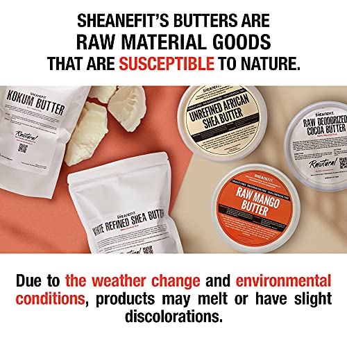 Sheanefit Raw Unrefined African Shea Butter - 8oz, 14oz, 28oz Containers (Yellow - 8 oz)