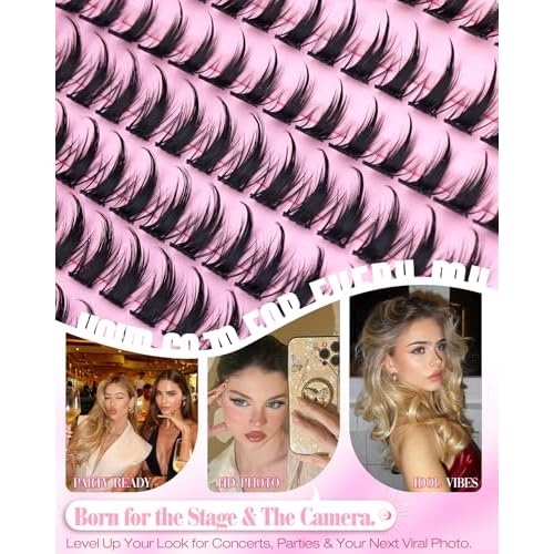 Manga Lash Clusters Kit 8-12MM Anime Cluster Eyelash Extensions Kit Natural Fairy Eyelash Clusters CC Curve 180Pcs Spiky Wispy Cluster Lashes with Lash Glue