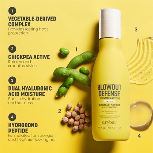 Drybar Blowout Defense Strengthen & Extend Conditioner, Lightweight Texture, Hydrates, Detangles, Reduces Breakage, No Build-Up, Long-Lasting Blowouts
