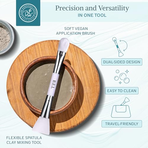 Bare Essentials Living - Clay Face Mask Brush (10 Pack, White) Dual Soft Silicone Face Mask Applicator Brush Tool, Great Facial Essentials, Moisturizer Applicator & Skincare Brush for Facials