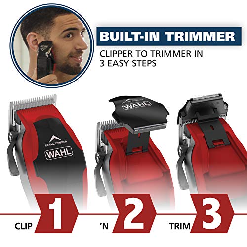 Wahl USA Clip ¡®N Trim 2 in 1 Corded Hair Clipper with Pop Up Trimmer Kit, The Perfect Hair Clippers for Men¡¯s Haircuts and Long Beard Touch Up Grooming ? 79900-1501P