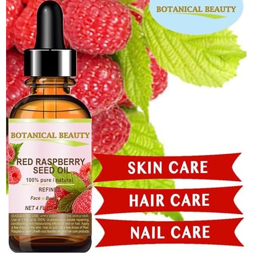 Botanical Beauty Red Raspberry Seed Oil 100% Pure Natural Undiluted Refined Cold Pressed Carrier Oil 0.5 Fl Oz - 15 ml for Face, Skin, Hair, Lips, Nails. Rich in Vitamin C, Vitamin E