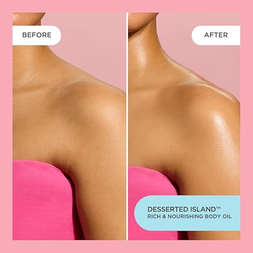 Cake Beauty Body Oil, Desserted Island - Rich & Nourishing Body Oil, Radiance Enhancing - Argan Oil, Aloe, Camelia Leaf Extract - For Dry Skin - 100 mL / 3.4 Fl Oz