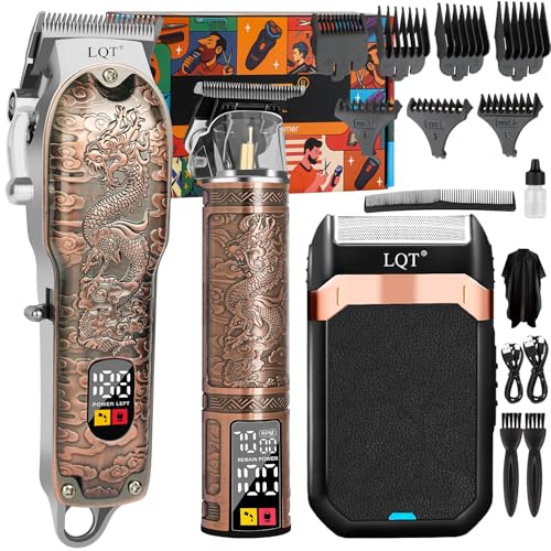 HIENA PRO Professional Hair Clipper Set, Electric Foil Shavers and Beard Trimmers, Ear, Rechargeable Cordless Barber Kit and Hair Cutting Set, Nose Hair Trimmer Set & Facial Grooming Tool