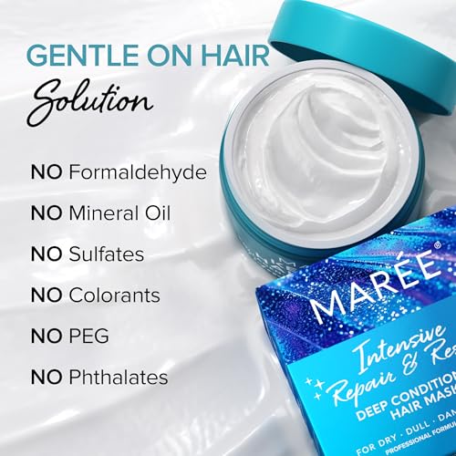 MAREE Bundle - Glycolic Acid Peel Pads, Lip Mask Under Eye Gels - Salicylic Acid, Marine Collagen & Hyaluronic Acid, Coconut Oil - Deep Cleaning Effect, Nourish & Hydrate Dry Lips, De-puff Eyes