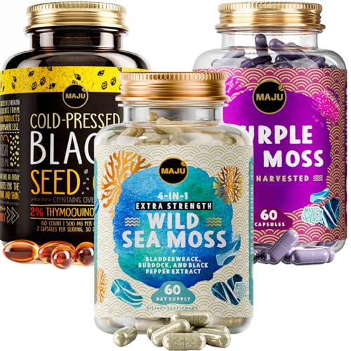 Maju Superfoods Super Sea Moss & Black Seed Oil Bundle