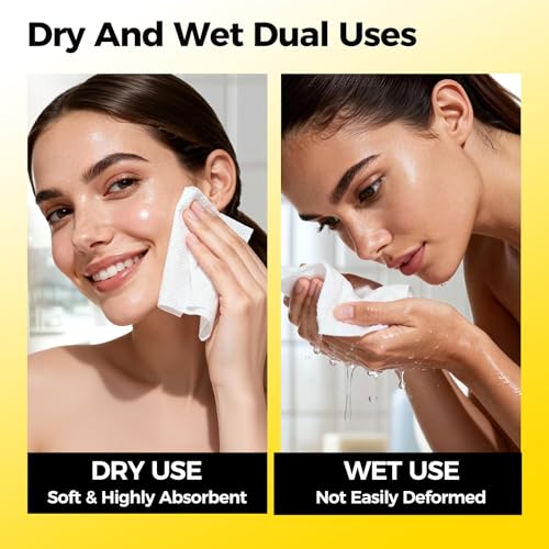 12 Pcs Individually Wrapped Facial Cleansing Muslin Cloths Travel Size Face Cotton Cloths Reusable Makeup Remover Wipes Exfoliating Muslin Washcloths for Skin Care(White)
