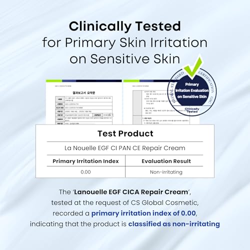 EGF Cica Panthenol Ceramide Repair Cream. Korean moisturizer for damaged, irritated, sensitive skin. Centella asiatica, niacinamide, madecassoside. K Beauty 1.69 fl oz