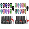 MIZHSE 9D Cat Eye Gel Nail Polish, 2 Sets Magnetic Cat Eye Gel Polish, Chameleon Magic Galaxy Effect Soak off Nail Art Gift for Ladies