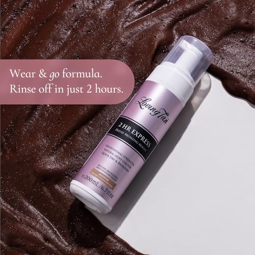Loving Tan 2 HR Express Mousse, Medium + Mitt - Streak Free, Natural looking, Professional Strength Sunless Tanner- Up to 5 Applications per Bottle, Cruelty Free, Naturally Derived DHA - 4 FL Oz