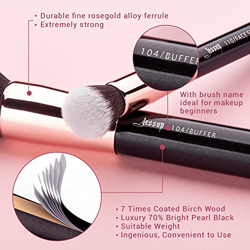 Jessup 25pcs Professional Makeup Brush Set T155 with Makeup Brushes Cleansing Mat A005