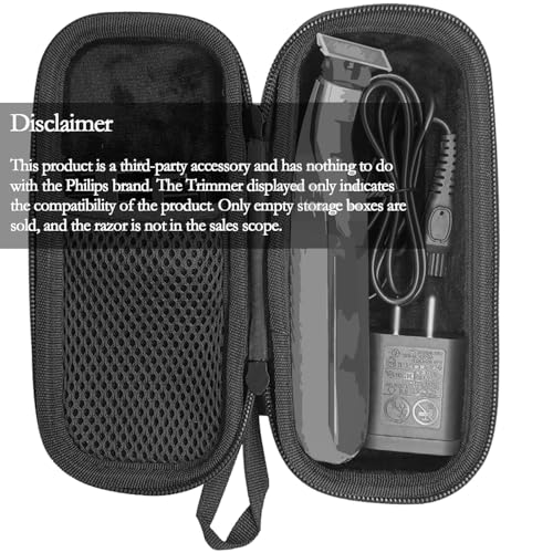 LinMei Mens Trimmer Case Hard EVA Travel Organizer Carrying Case for QP2520 QP2530 QP2620 QP2630 QP2724 QP2834 Electric Trimmer and Shaver Black