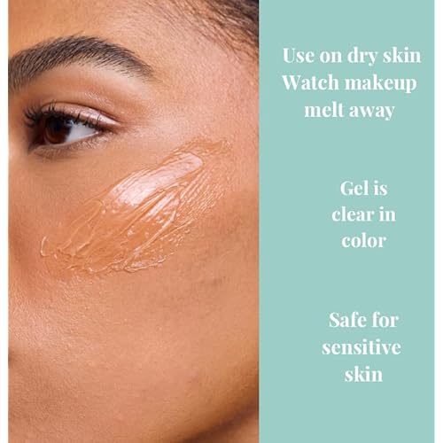 Cleansing Gel Makeup Remover, Removes Waterproof Mascara, 3-In-1 Cleanser, Oil Based, Moisturizing, Great For Sensitive Skin, All Natural, TSA Friendly, 3.38 fl oz
