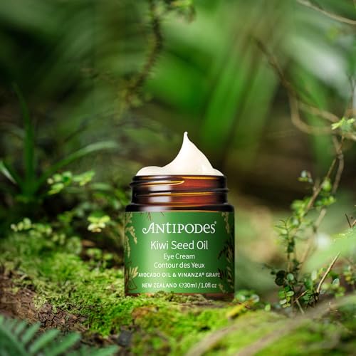 ANTIPODES Kiwi Seed Oil Eye Cream - Moisturizing Eye Cream, Soothing, De-Puffing, Anti-Aging, 100% Natural, Cruelty-Free, Vegan, Fragrance-Free (1.0fl oz)