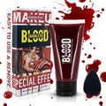 immetee Fake Blood Gel, Sfx Blood Gel with Stipple Sponge, Sfx Fake Blood Makeup Kit, Halloween Coagulated Stage Blood Specail Effects Makeup Face Body Paint. 55g