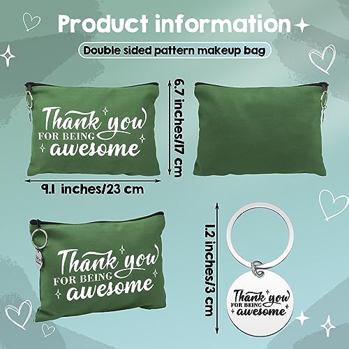 Panelee 48 Pcs Inspirational Gifts Makeup Bags Bulk Cosmetic Bags and Keychains for Women Employee Appreciation Thank You Gift for Employee Coworker Volunteer Friends