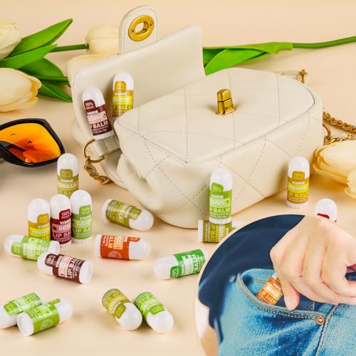 180 Pack Mini Lip Balm Bulk, Natural Lip Balm with Vitamin E & Beeswax, Moisturizing Lip Care for Dry Lips, Perfect for Party Favors, Care Packages & Small Gifts